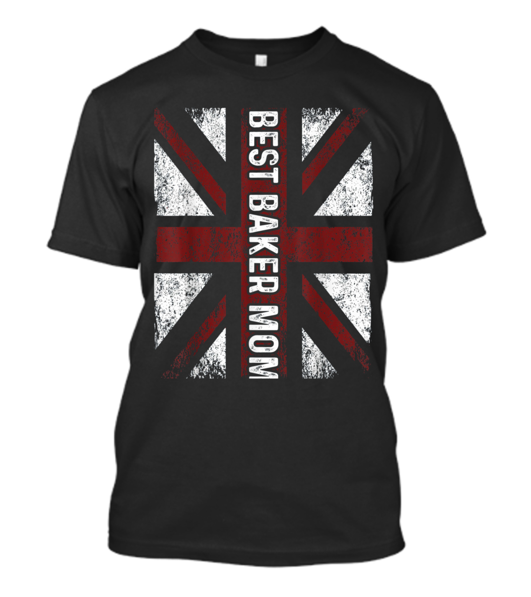 Vintage UK Flag Best Baker Mom T-Shirt