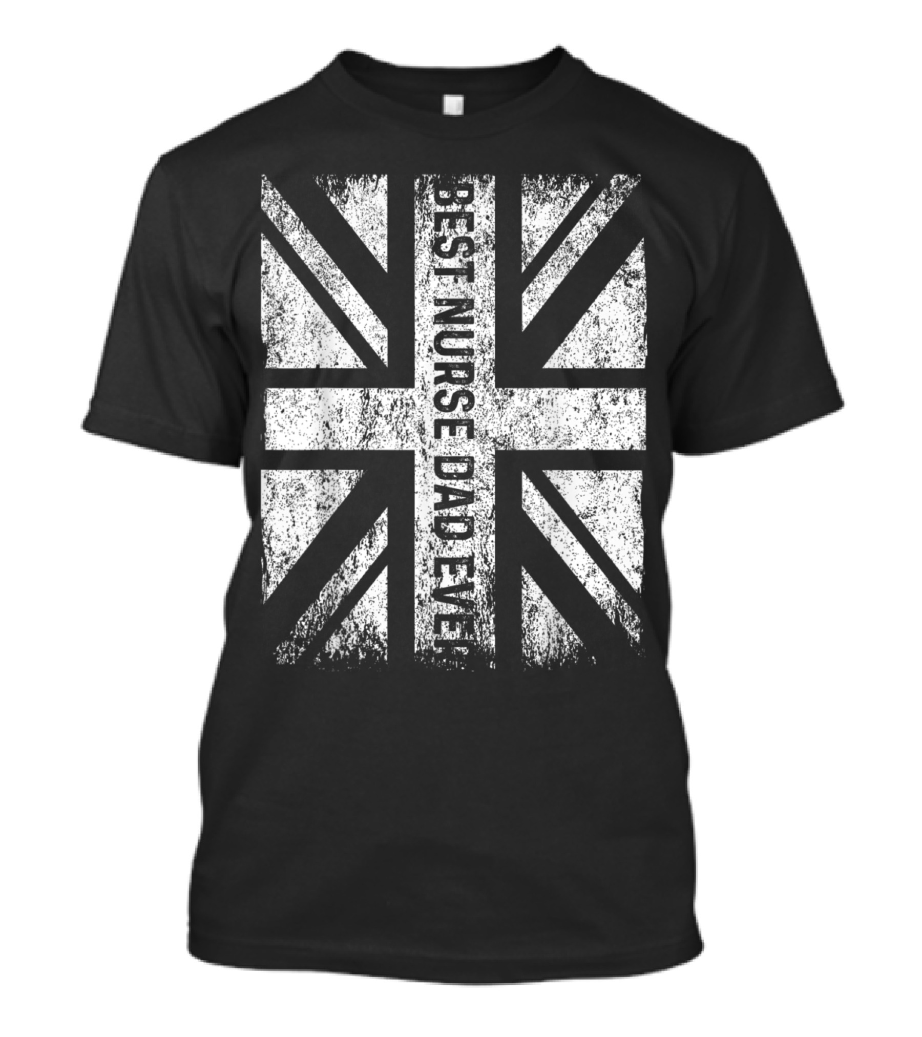 Vintage UK Flag Best Nurse Dad Ever T-Shirt