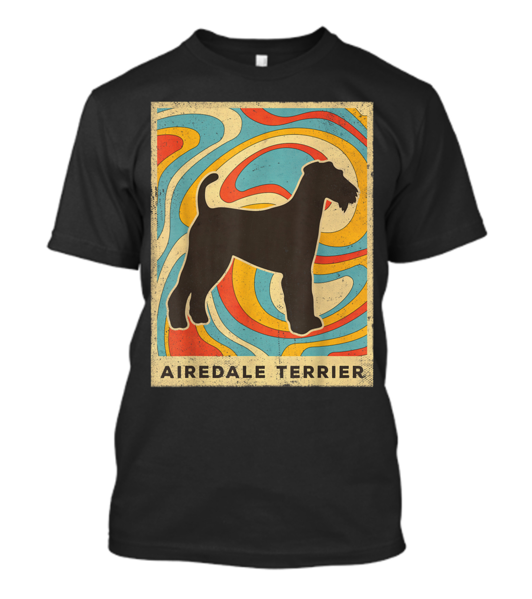 Airedale Terrier Psychedelic Vintage T-Shirt