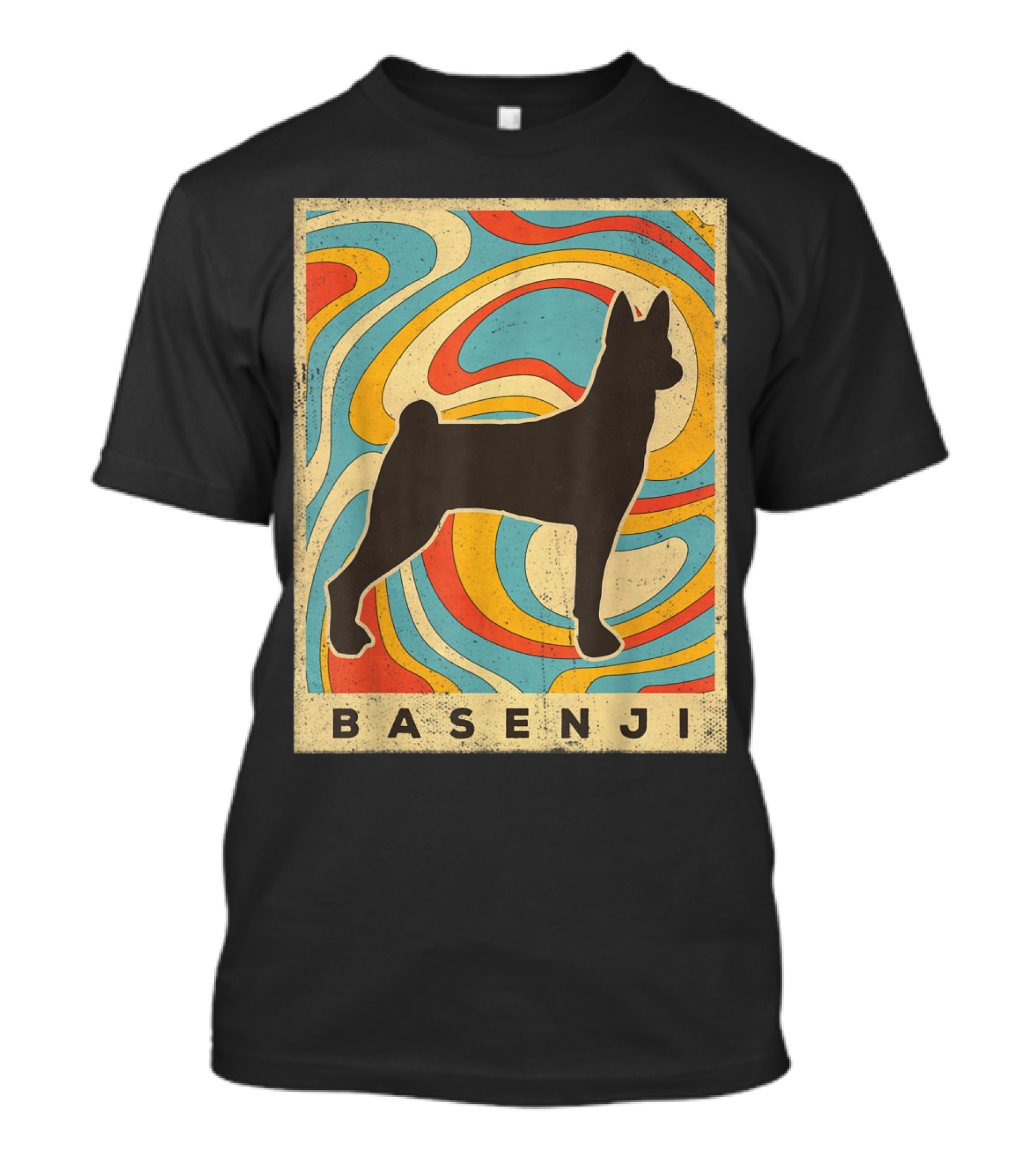 Basenji Retro Psychedelic T-Shirt