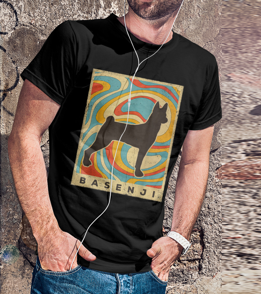 Basenji Retro Psychedelic T-Shirt