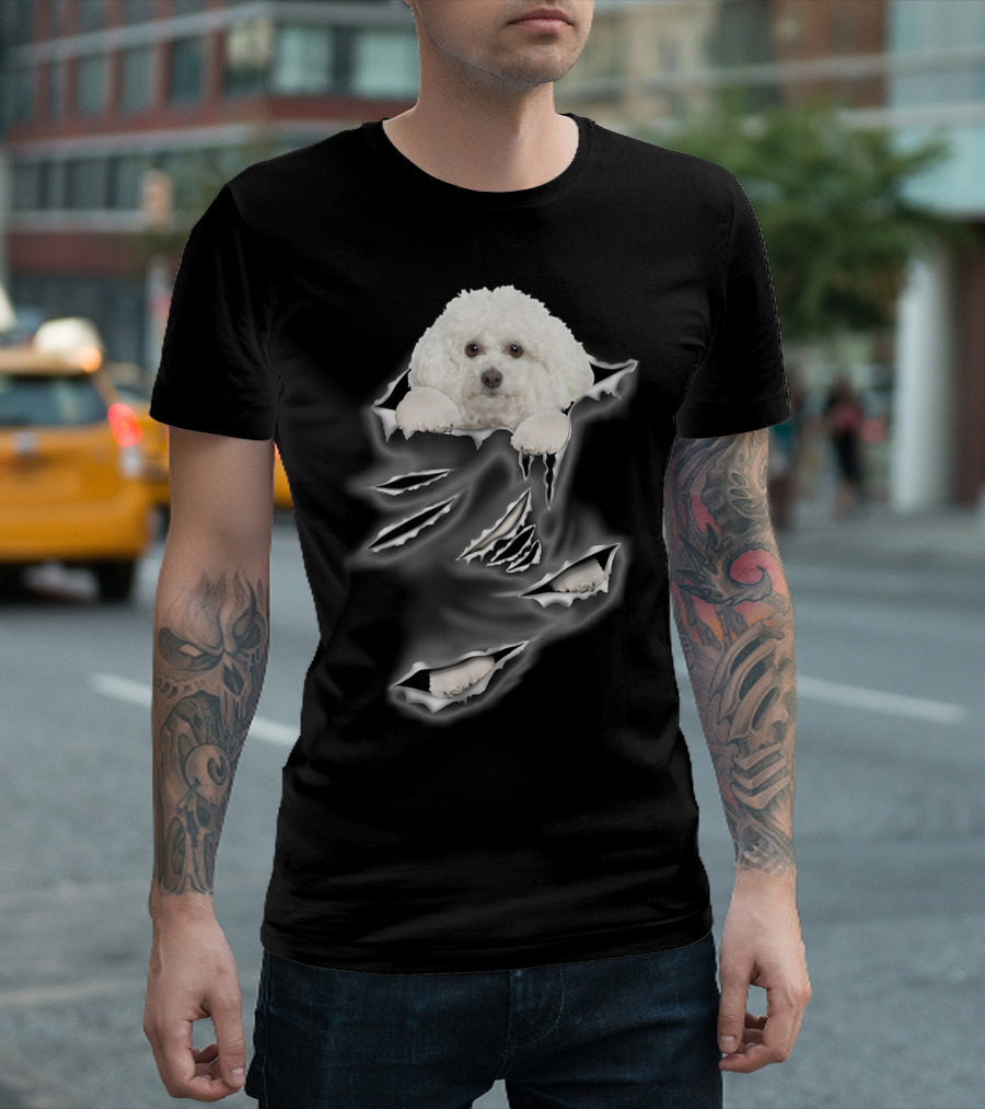 Bichon Frise Torn Pocket Scratch T-Shirt