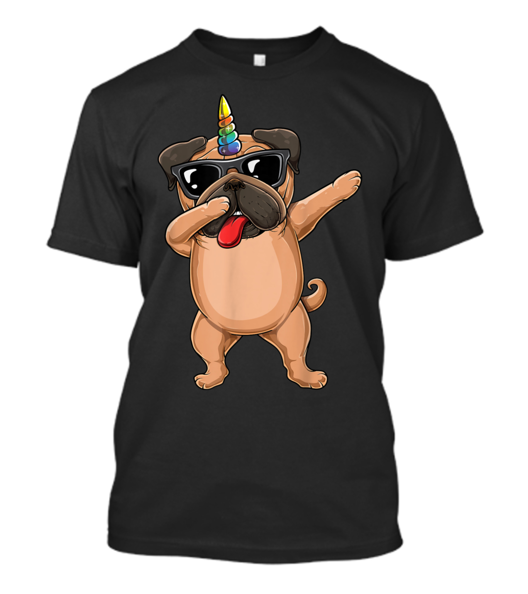 Dabbing Cute Sunglasses Pug Dog Unicorn Pet Lover Dab T-Shirt