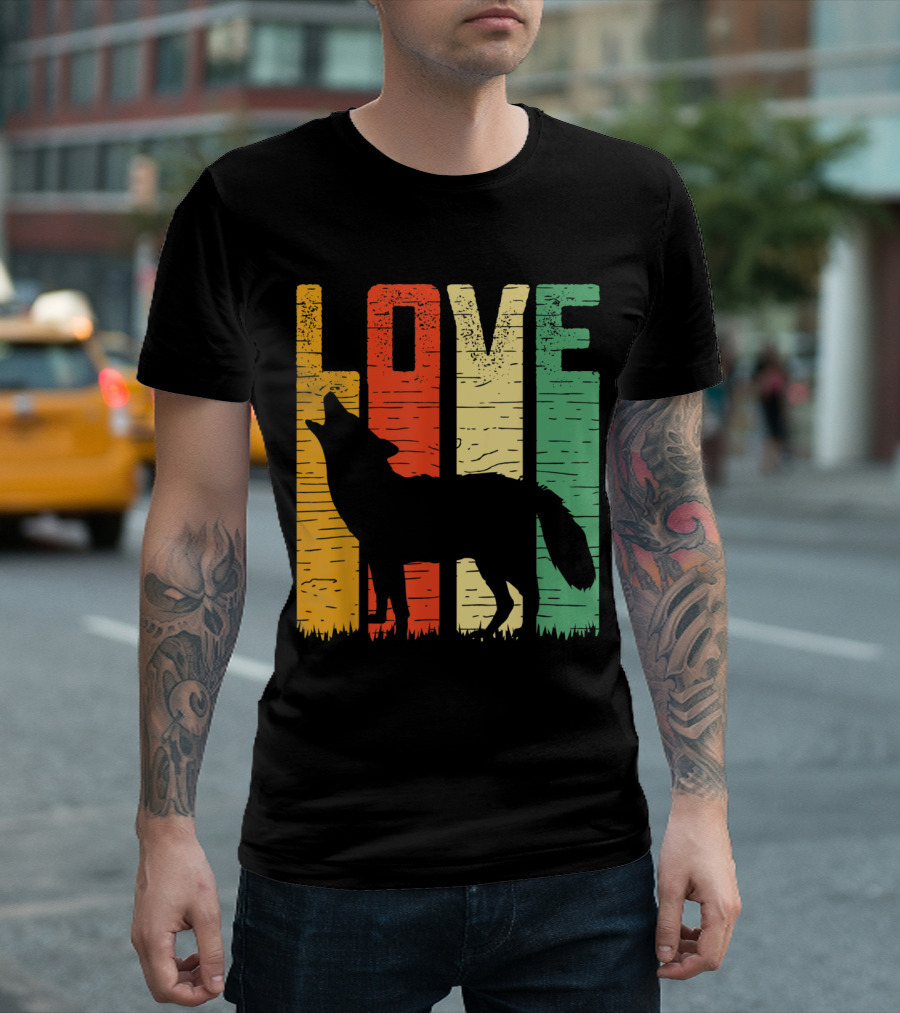 Love Coyote Lover Yote Hunter Yote Hunting Coyotes Retro T-Shirt