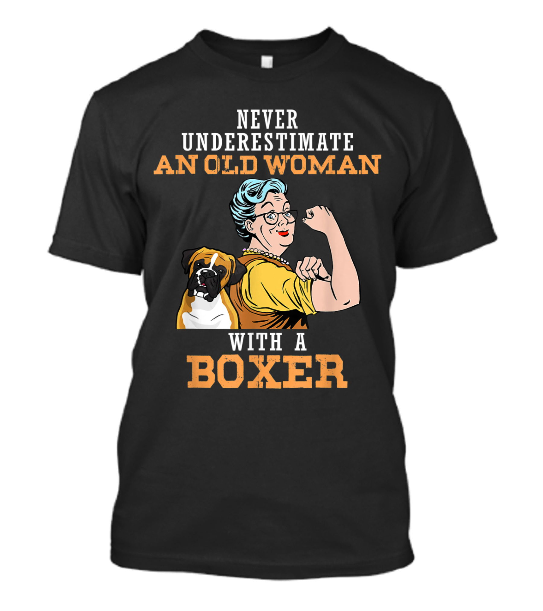 Never Underestimate An Old Woman With A Boxer Dog T-Shirt