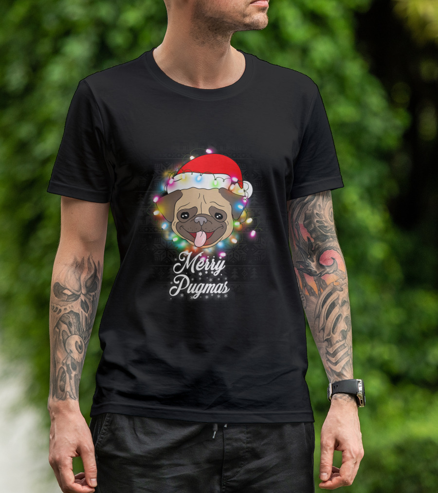 Merry Pugmas Ugly Christmas Pug Dog T-Shirt