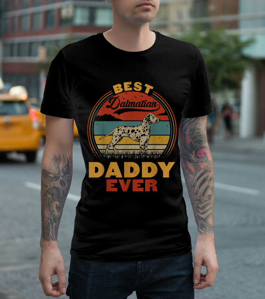 Best Dalmatian Dad Ever Vintage Lover T-Shirt