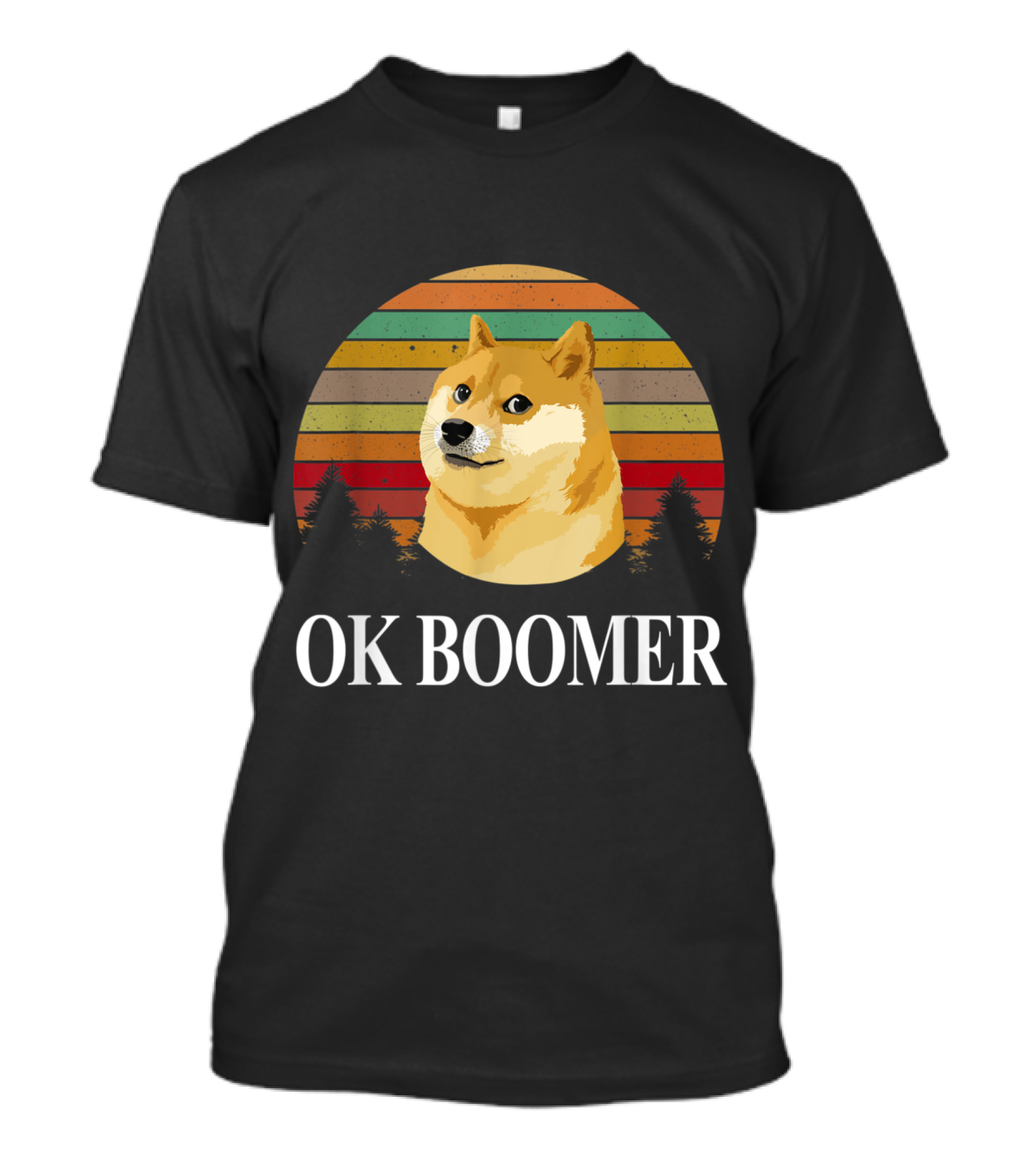 Vintage Sun Shiba Dog Meme Ok Boomer T-Shirt