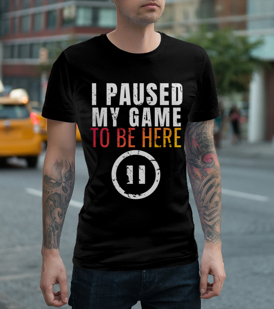 Christmas I Paused My Game To Be Here Funny Sarcastic Pause T-Shirt