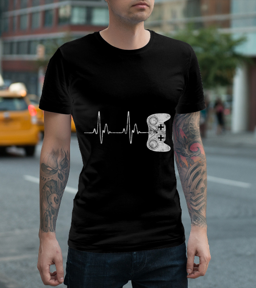 Gamer Heartbeat Video Game Controller Iconic T-Shirt