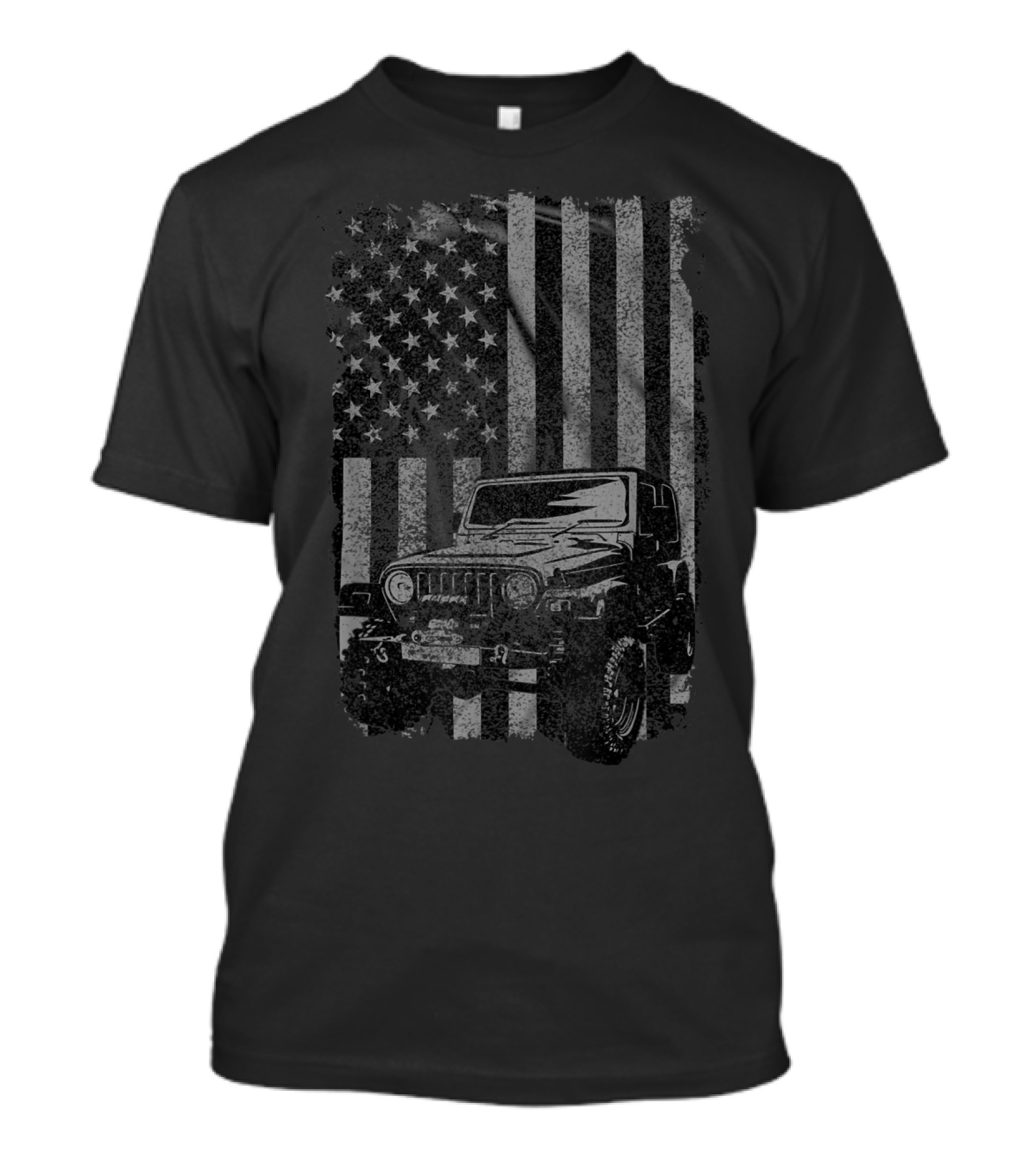 Vintage US Flag Jeeps Enthusiast Graphics T-Shirt