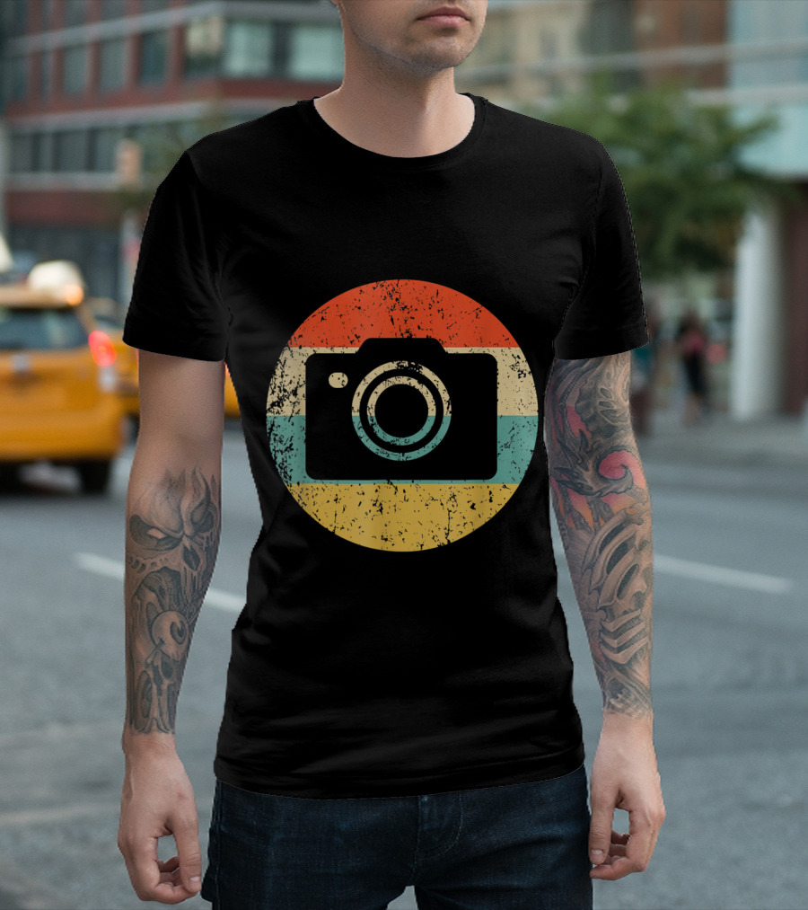 Photographer Retro Vintage Camera Circle T-Shirt