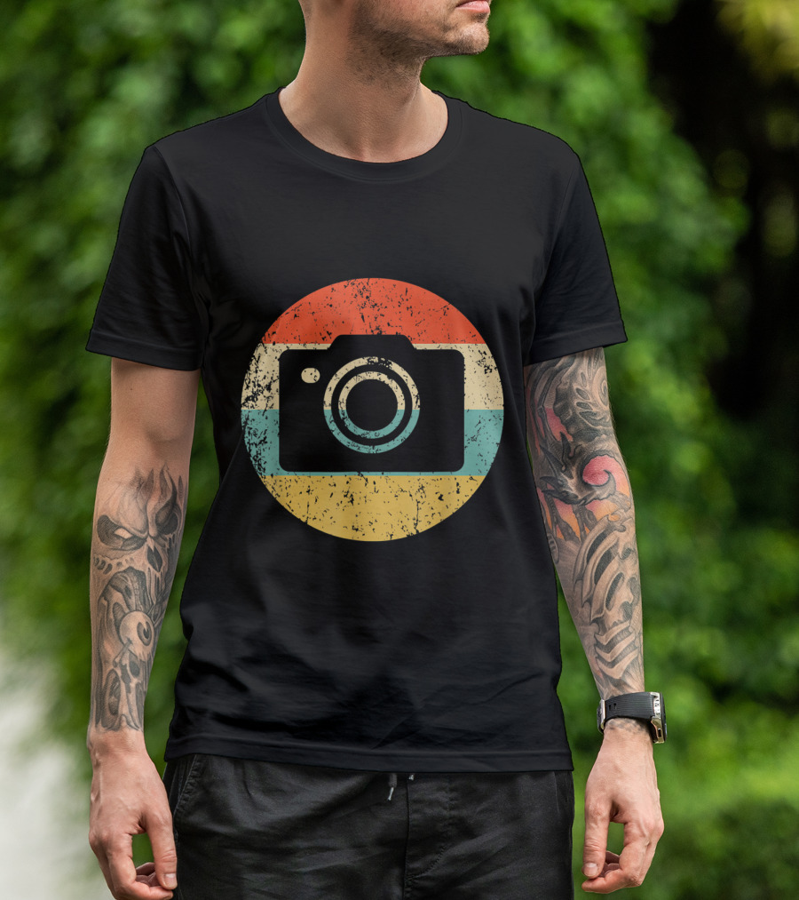 Photographer Retro Vintage Camera Circle T-Shirt