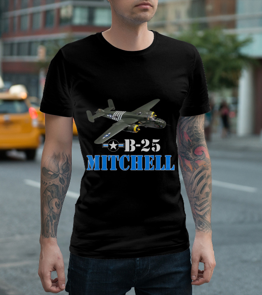 B-25 Mitchell Proud Air Force Bomber Airplane T-Shirt
