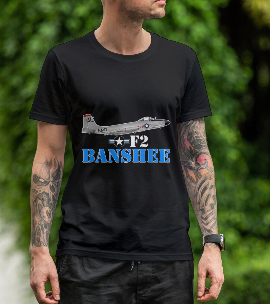 Navy AL F2 Banshee Fighter Airplane T-Shirt