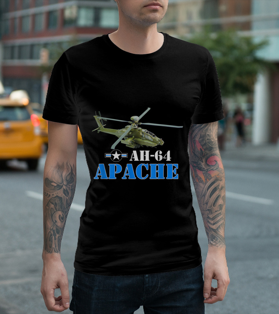 AH-64 Apache Proud Air Force Helicopter Airplane T-Shirt