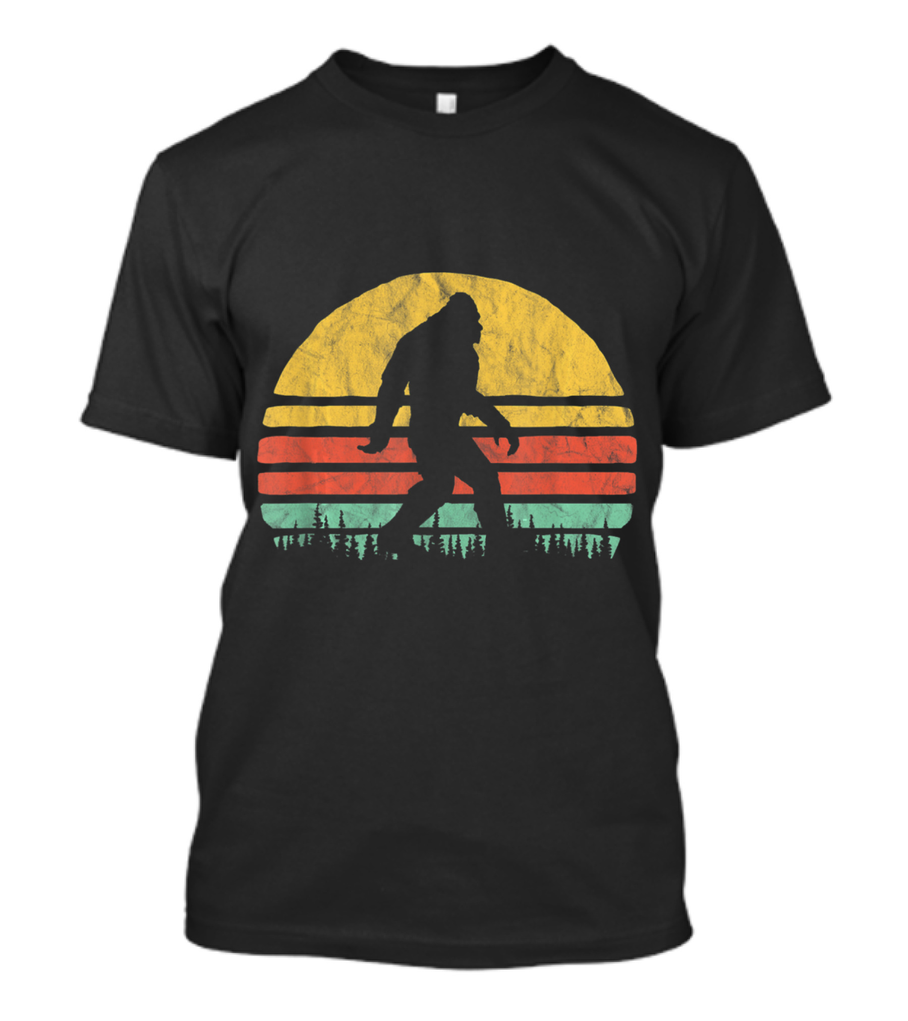 Retro Bigfoot Hipster Vintage Vibe Seventies Sunset T-Shirt