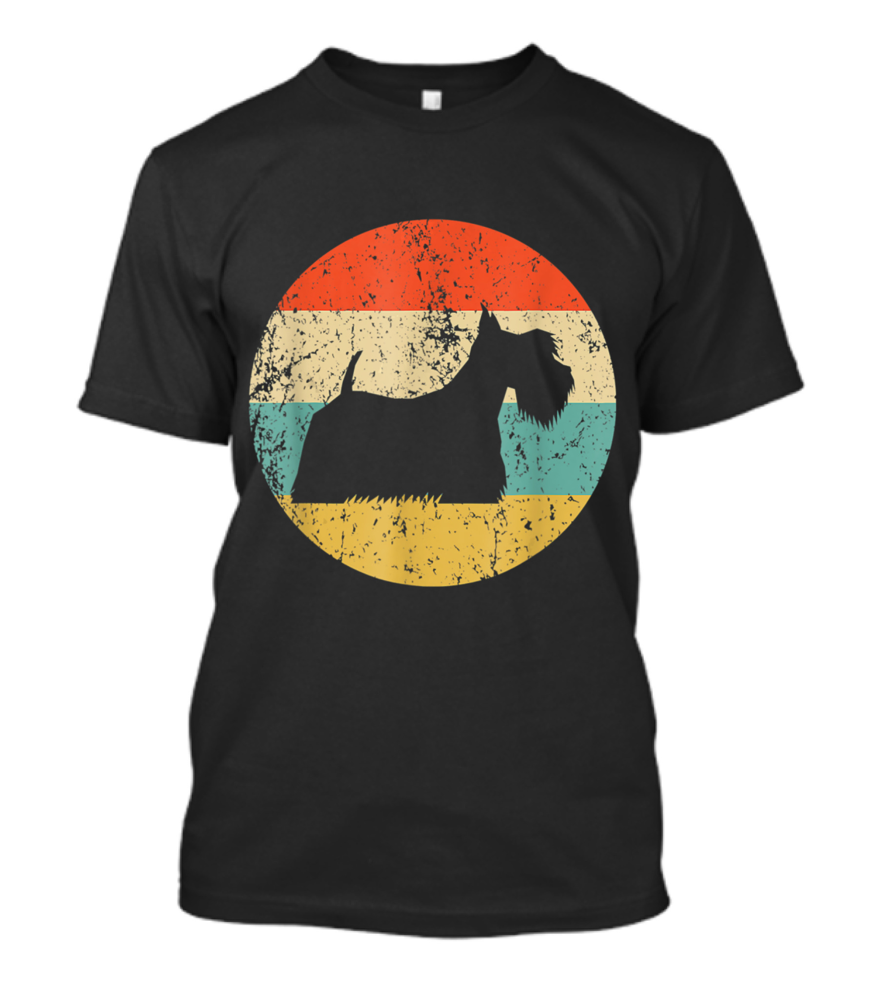 Scottish Terrier Vintage Scottie Dog Retro Stripes T-Shirt