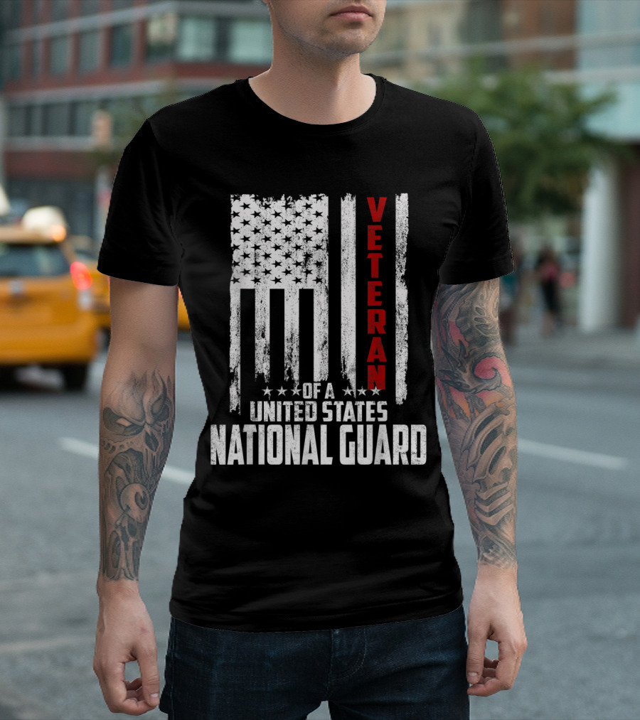 Veteran Of The United States National Guard American Flag T-Shirt