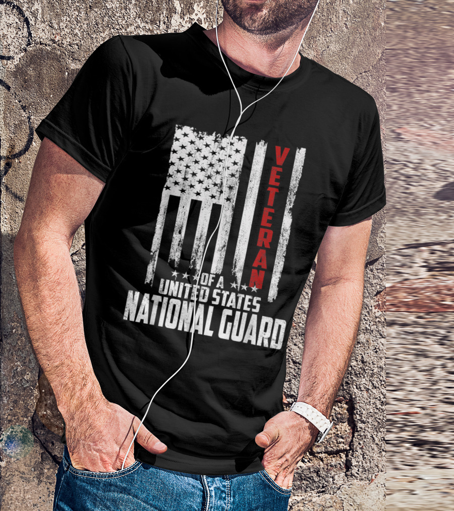 Veteran Of The United States National Guard American Flag T-Shirt