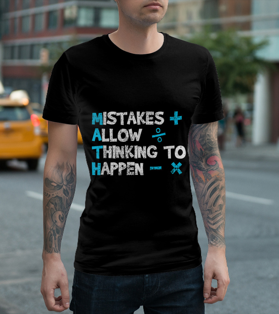 Math Mistakes Allow Thinking To Happen Vintage Teacher T-Shirt
