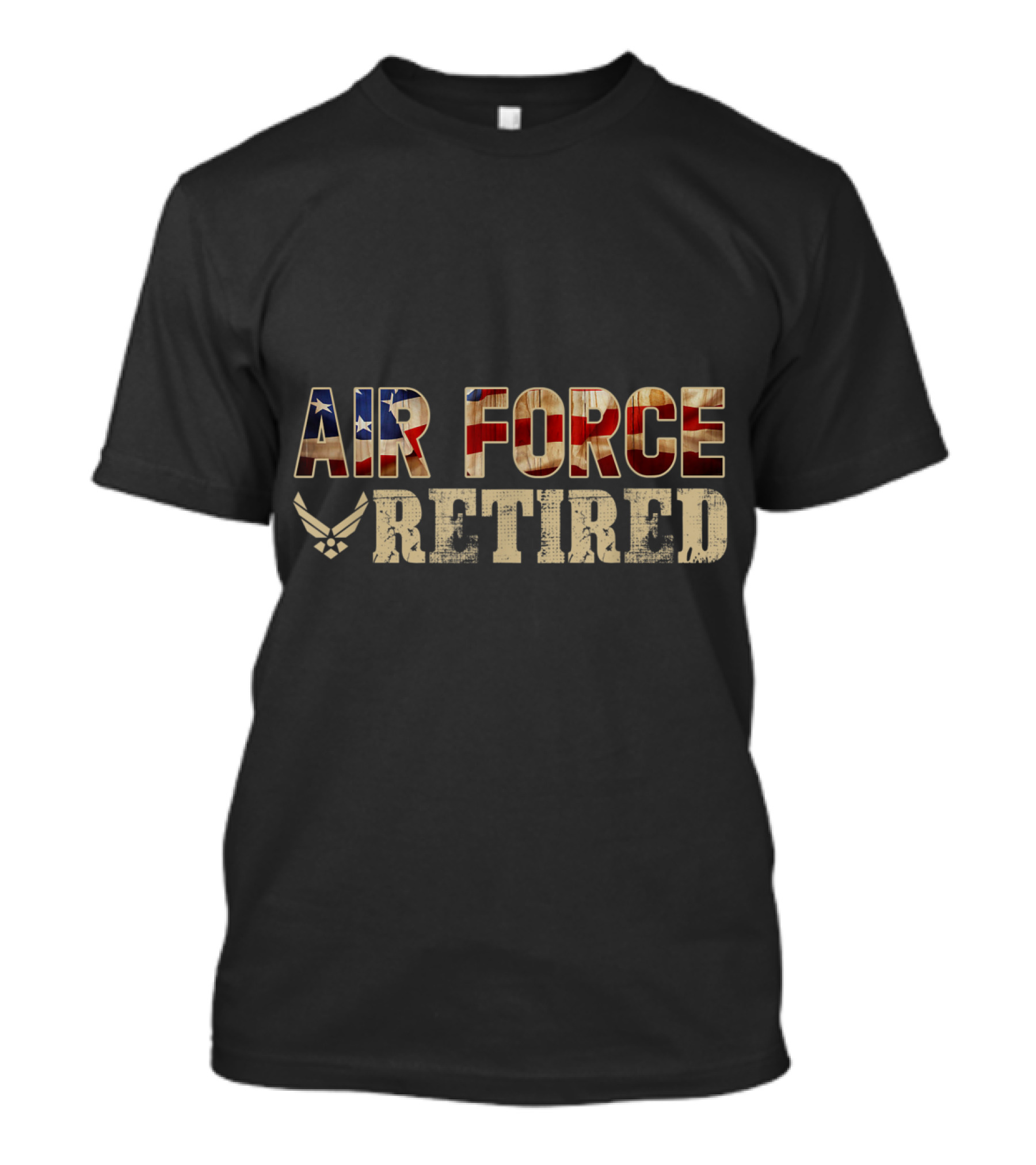 Vintage United States Air Force Retired American Flag T-Shirt