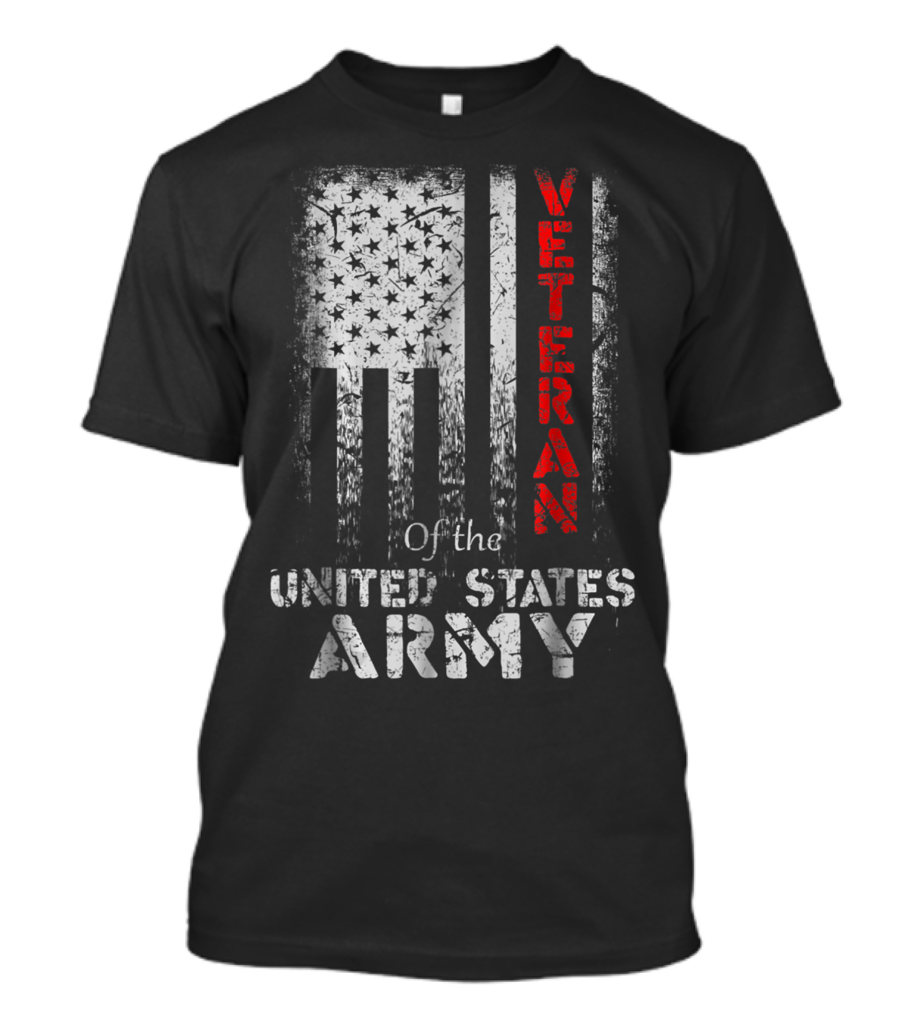 Vintage Veteran Of The United States Army American Flag T-Shirt