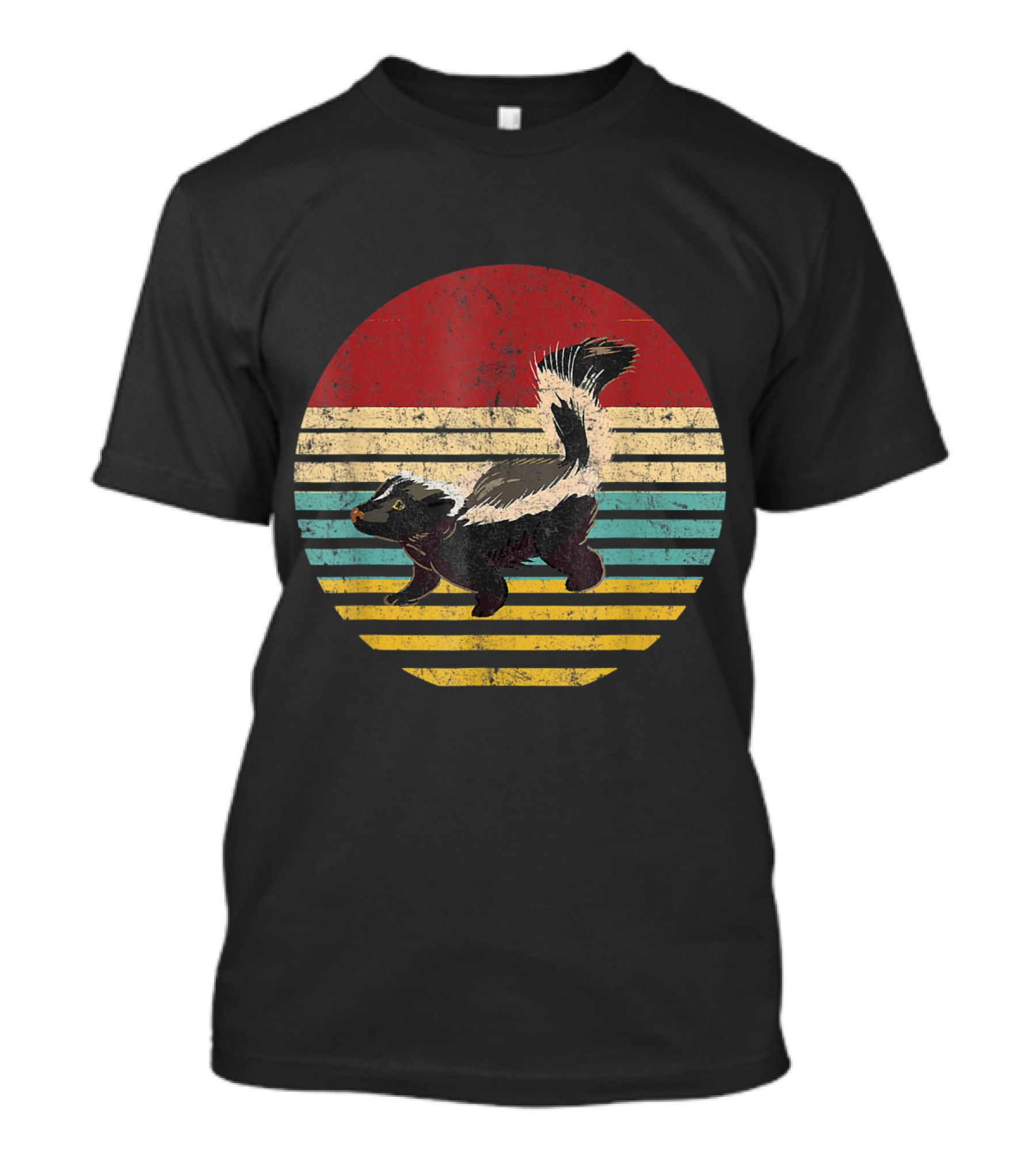 Vintage Skunk Lovers Retro 70s Style Stripes T-Shirt