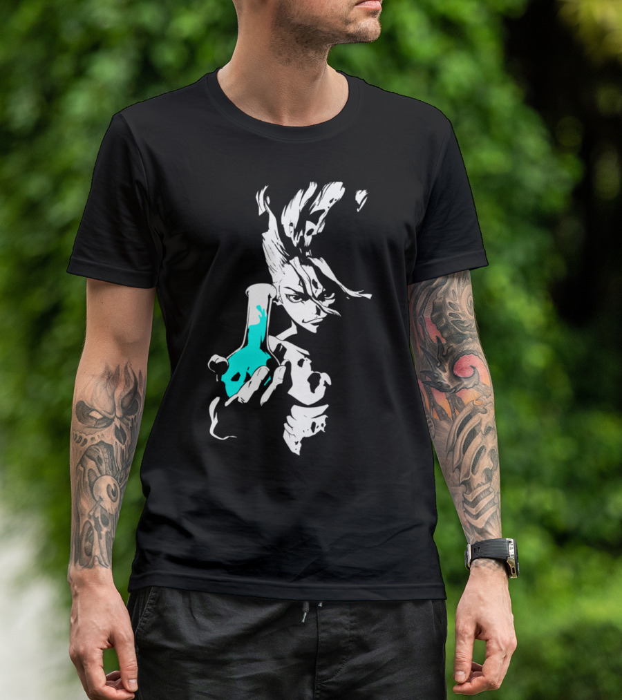 Doctor Stone Anime Boy Holding Flask Scientist Genius T-Shirt