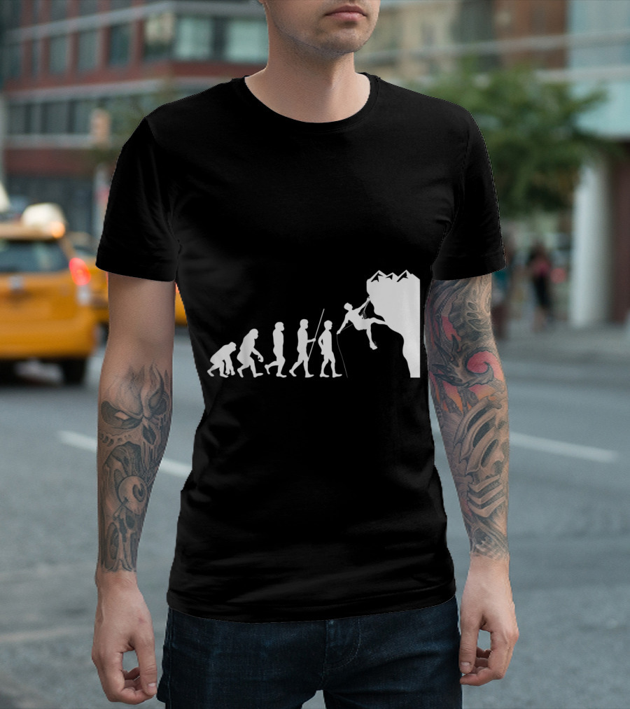 Evolution Of Rock Climber Progression Through Climbing Stages T-Shirt