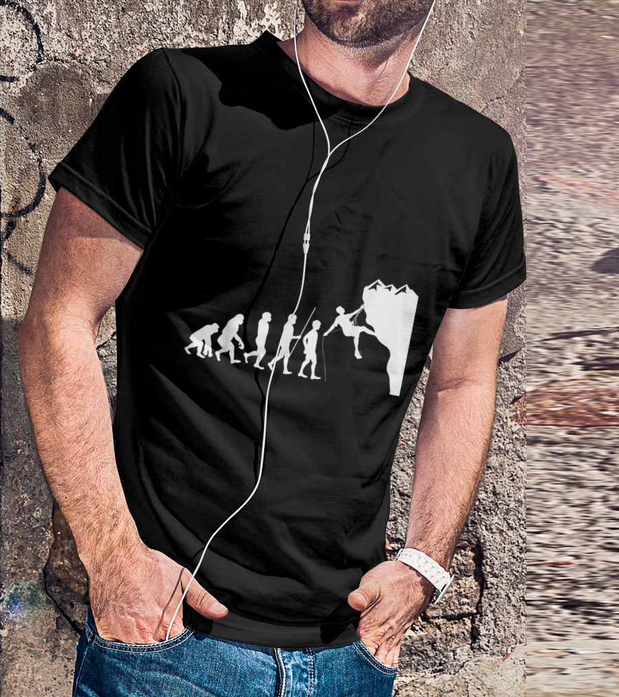 Evolution Of Rock Climber Progression Through Climbing Stages T-Shirt