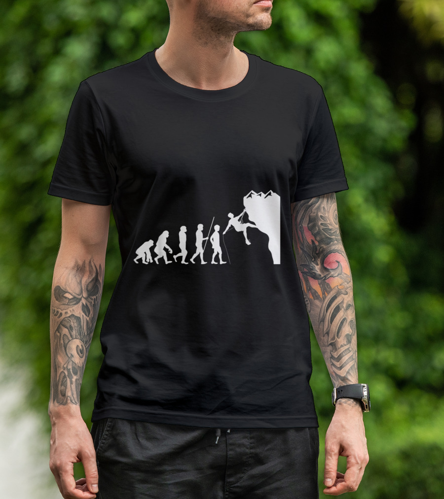 Evolution Of Rock Climber Progression Through Climbing Stages T-Shirt