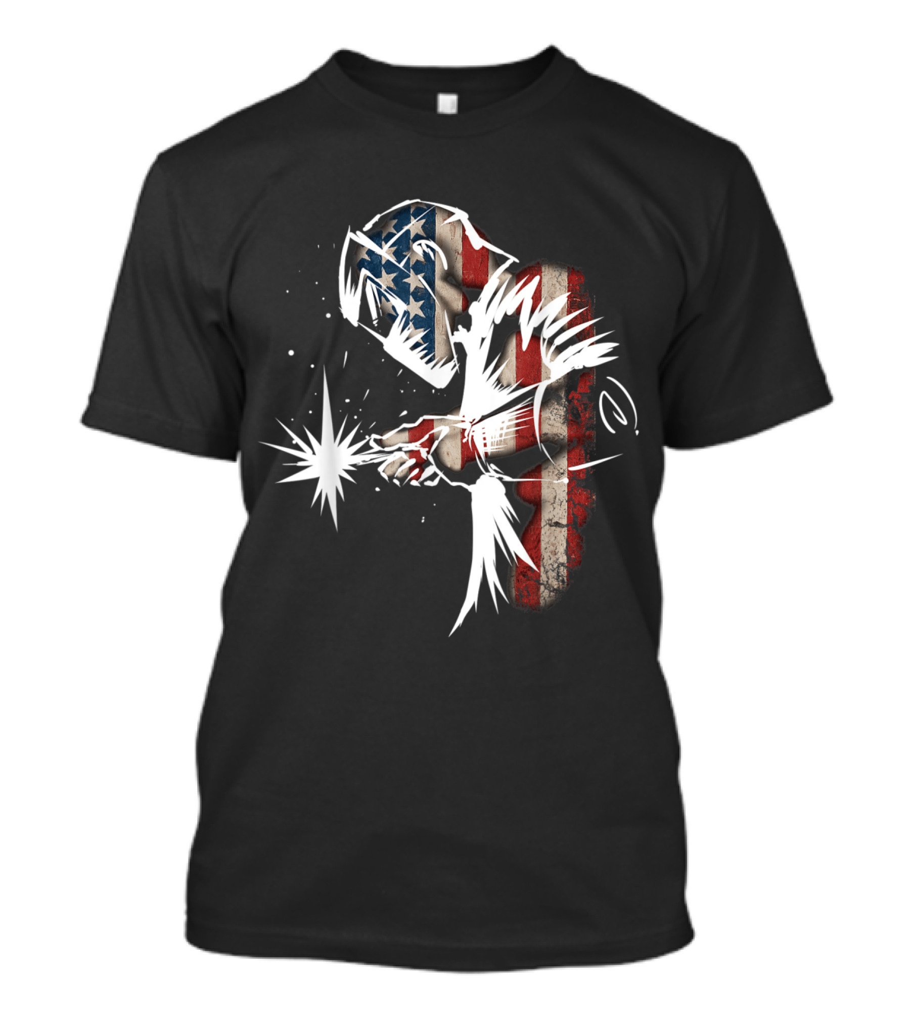 Welder American Flag USA Patriotic Welding Spark T-Shirt