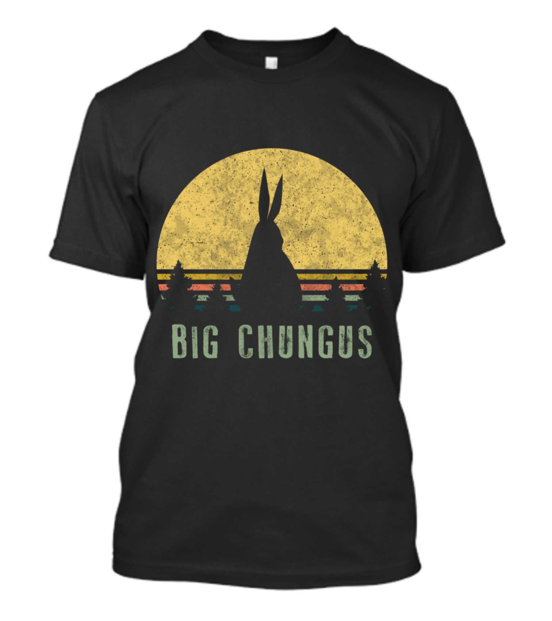 Big Chungus Vintage Sunset Silhouette Meme Video Game T-Shirt