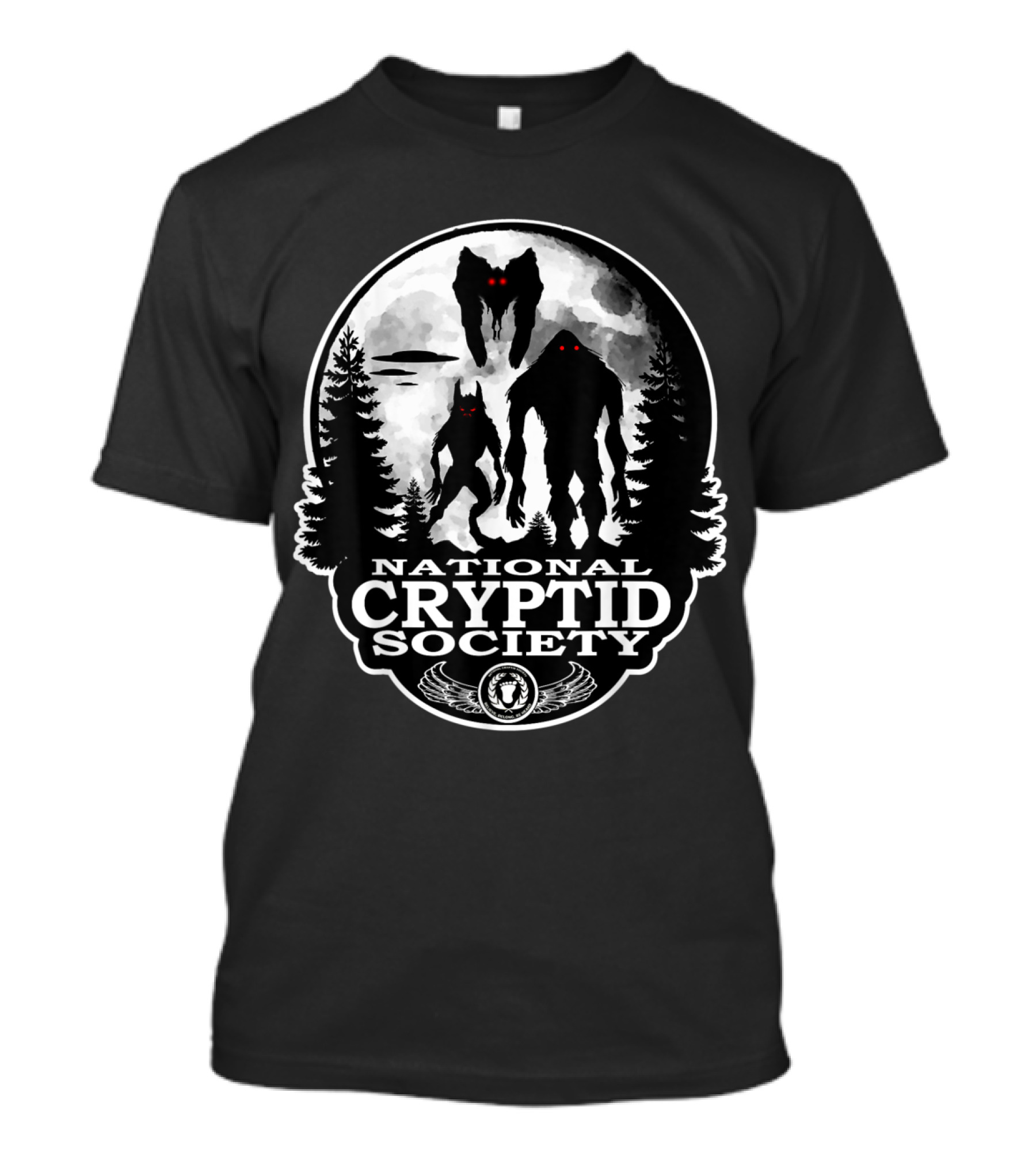 Bigfoot Dogman Mothman UFO National Cryptid Society T-Shirt
