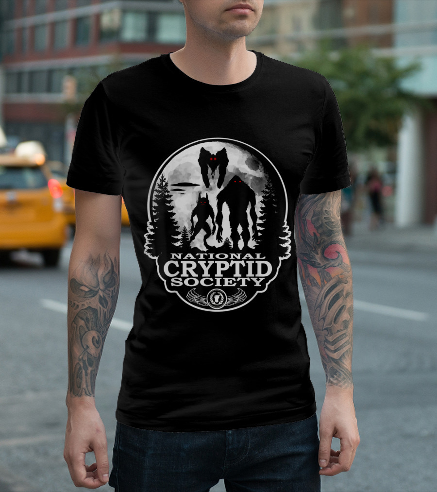Bigfoot Dogman Mothman UFO National Cryptid Society T-Shirt