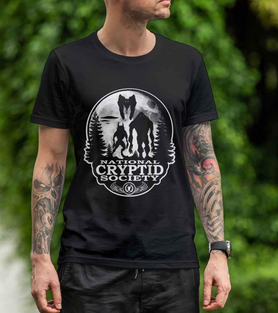 Bigfoot Dogman Mothman UFO National Cryptid Society T-Shirt