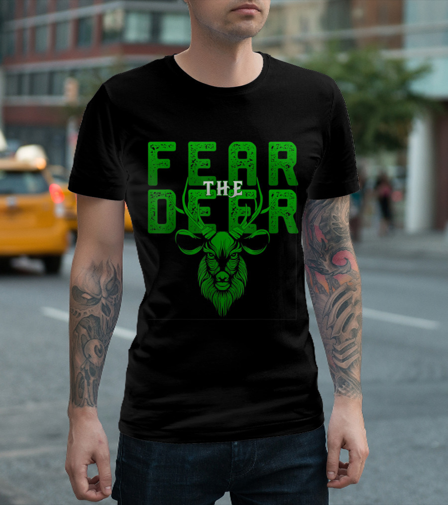 Fear The Deer Funny Milwaukee Basketball Bucks Fans T-Shirt