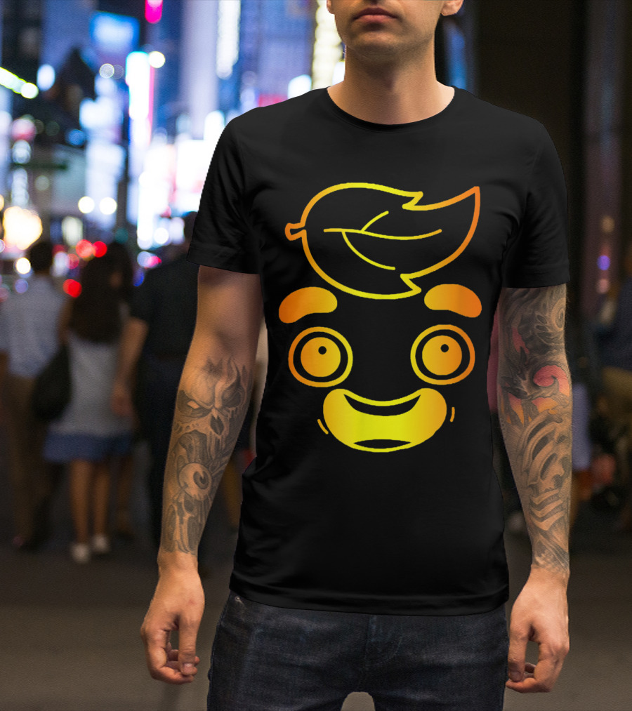Guava Juice Lovers Gold Face Youth Adults Smiling Leaf Head T-Shirt