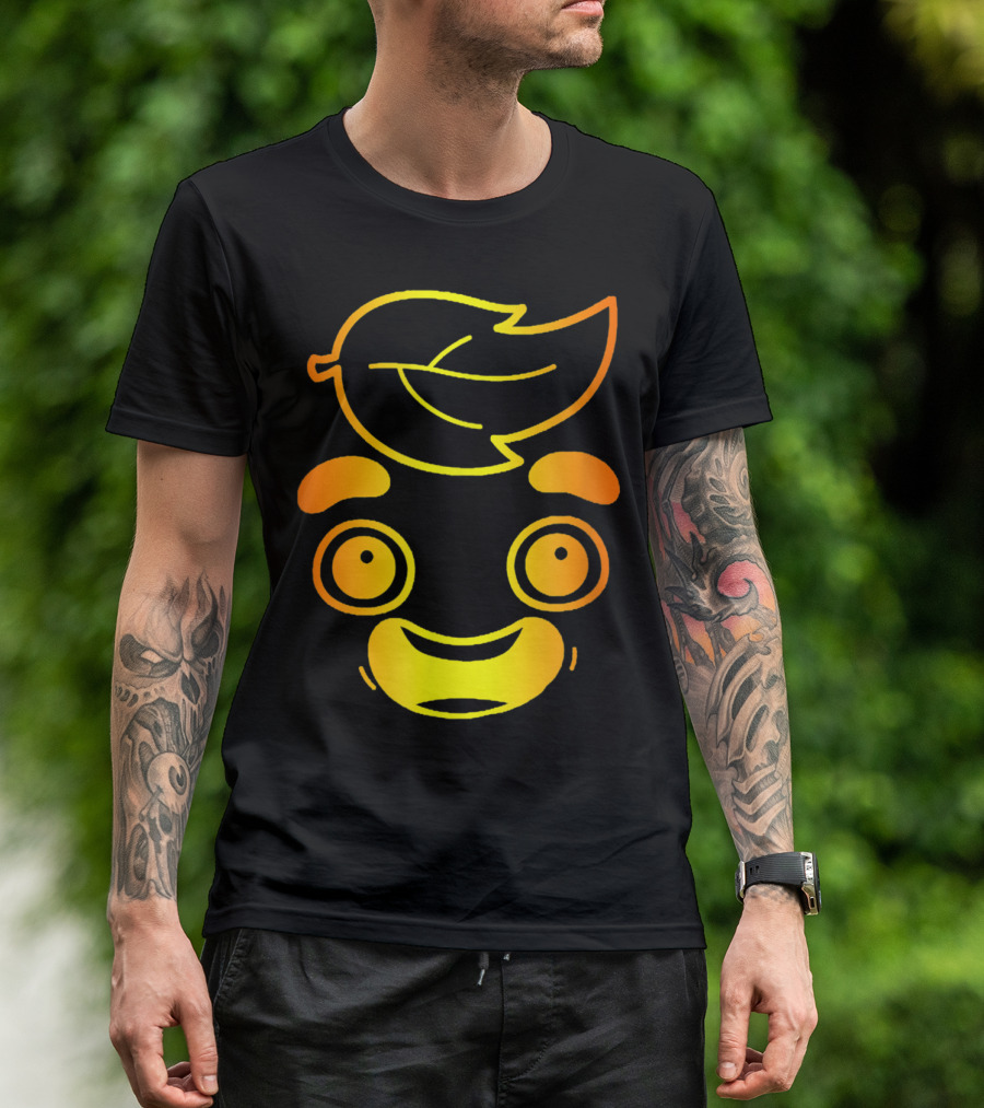Guava Juice Lovers Gold Face Youth Adults Smiling Leaf Head T-Shirt