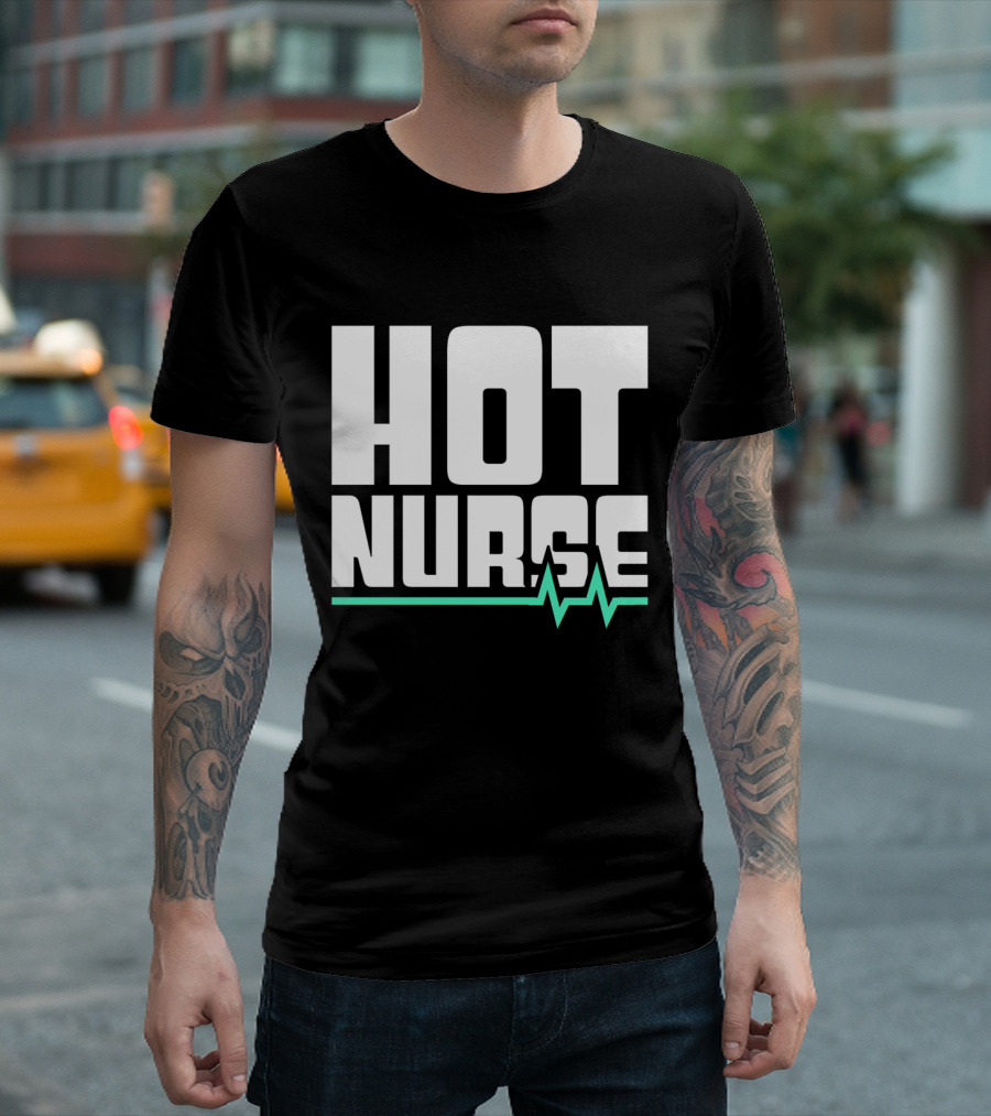 HOT NURSE HEARTBEAT MONITOR LINE T-Shirt