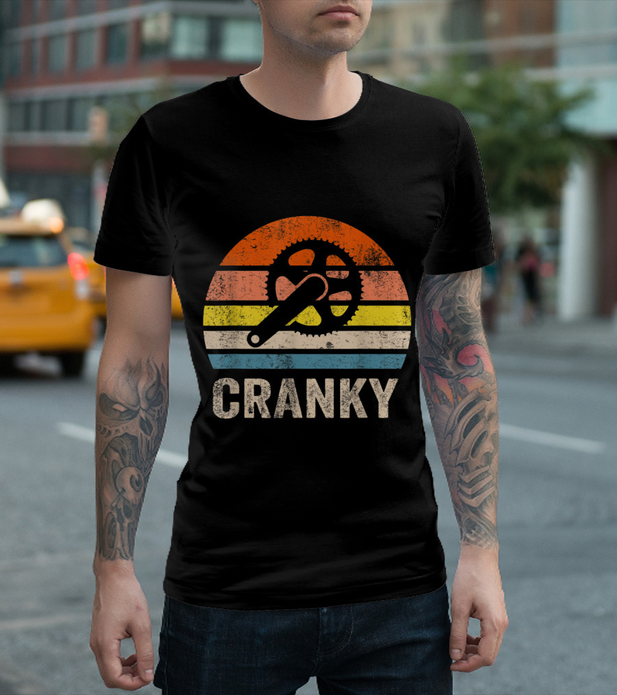 Cranky Vintage Sun Funny Bicycle Lovers Cycling Cranky Retro Gear T-Shirt