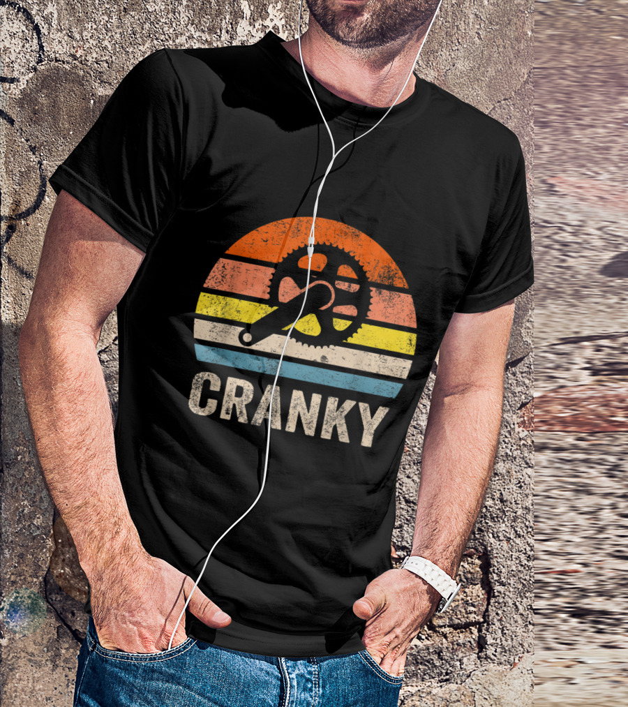 Cranky Vintage Sun Funny Bicycle Lovers Cycling Cranky Retro Gear T-Shirt