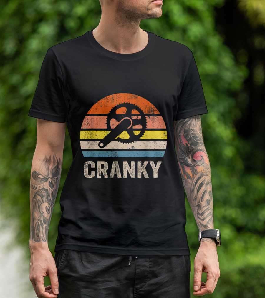 Cranky Vintage Sun Funny Bicycle Lovers Cycling Cranky Retro Gear T-Shirt