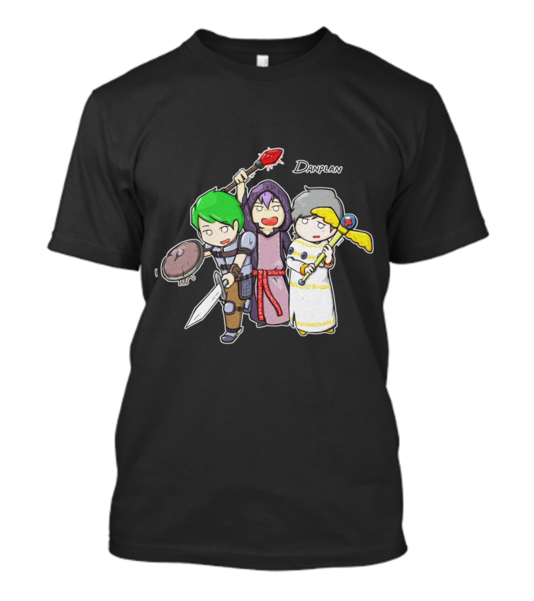 Funny Animation Danplan Characters Warrior Mage Healer T-Shirt