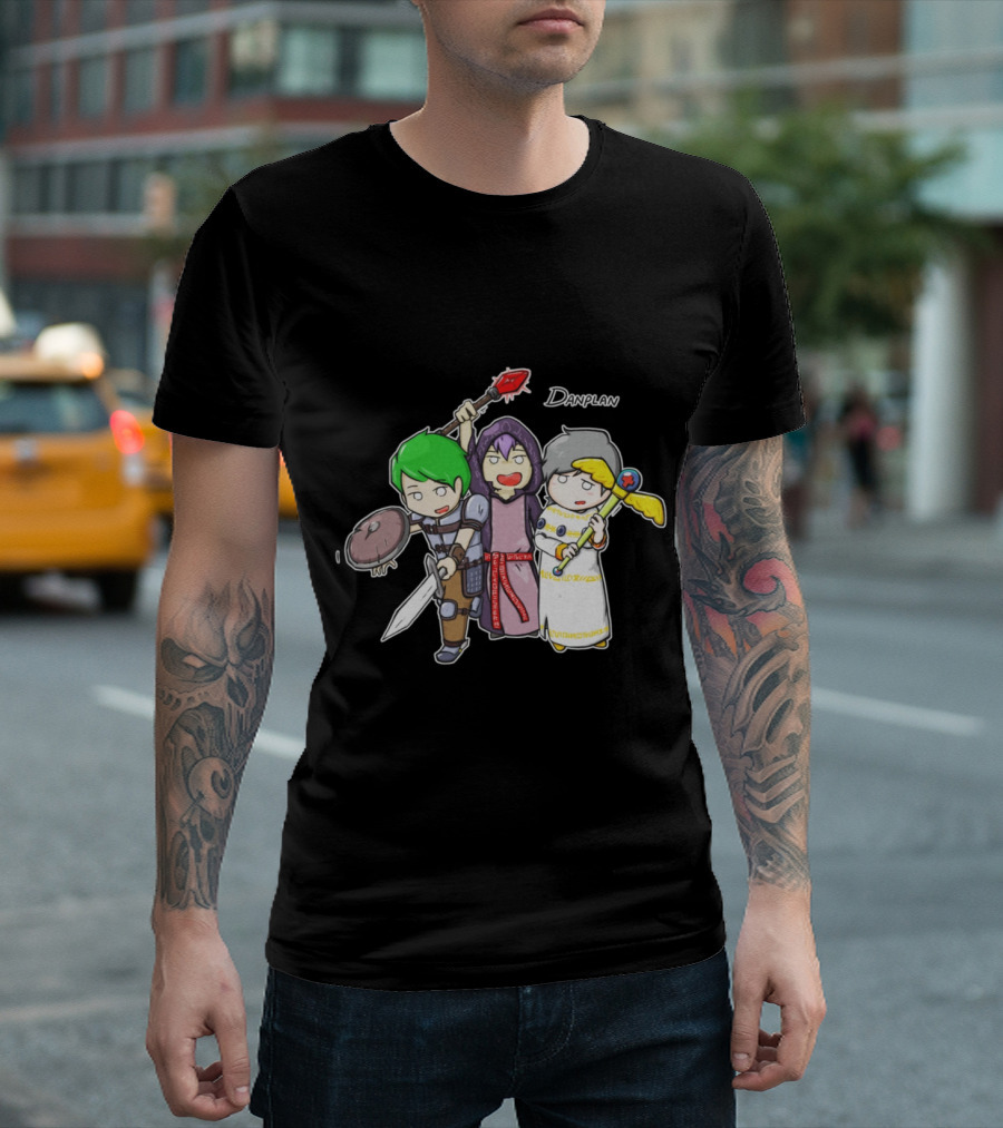 Funny Animation Danplan Characters Warrior Mage Healer T-Shirt