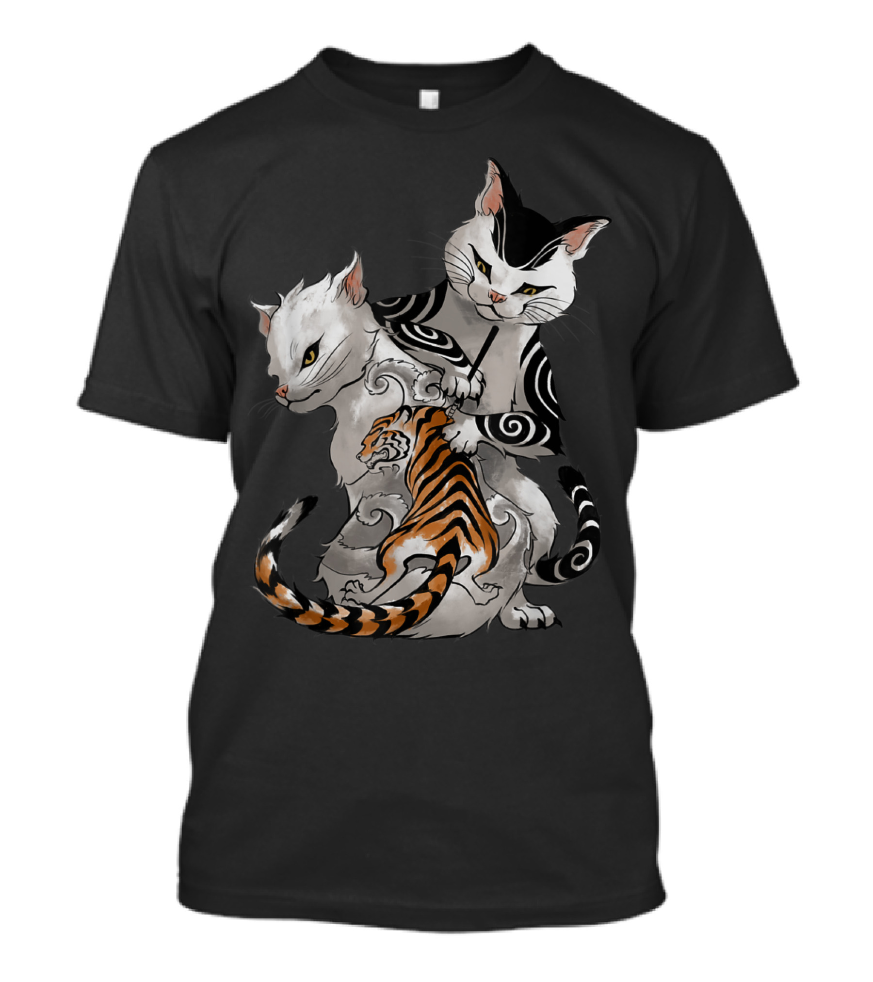 Irezumi Cat With Traditional Japanese Tattoo Tiger T-Shirt