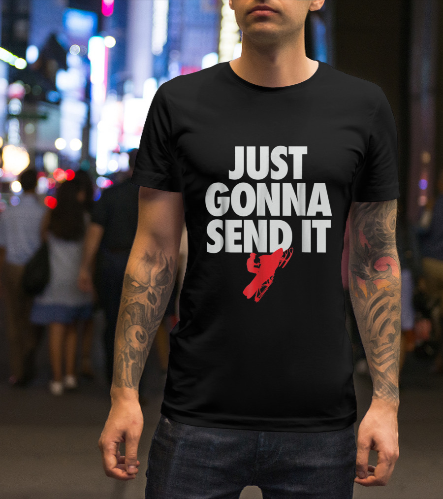 Just Gonna Send It Snowmobile Jumper In Action T-Shirt