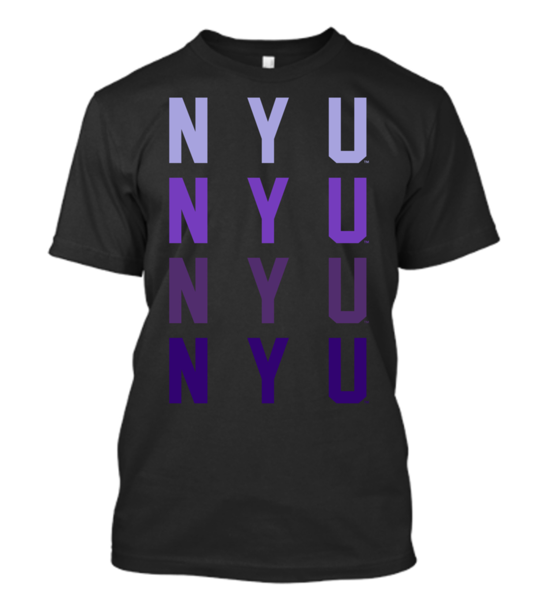 NYU Women's College NCAA RYLNYU05 Vertical Purple Lettering T-Shirt