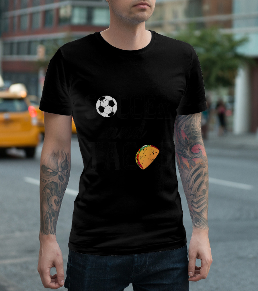 Soccer and Tacos Cute Mex Sports and Food Lovers Soccer Ball Taco T-Shirt